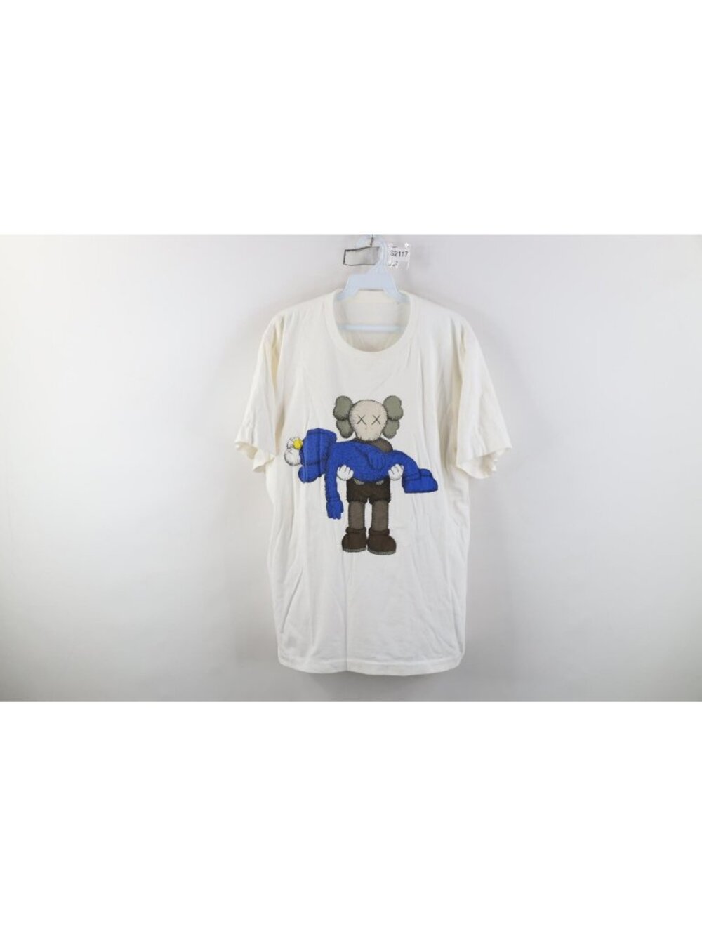 Uniqlo x Kaws Mens Large Grover Companion Short Sleeve T-Shirt White Cotton